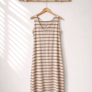 Sleeveless Striped Maxi Tank Dress Size M